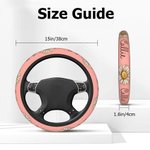 Personalised Watercolour Birth Flower Non-slip Elastic Car Steering Wheel Protective Cover with 1-3 Names Birthday Gift for Family Friend Car Owner