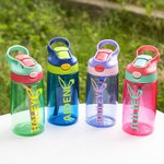 Bouteille d'Eau avec Paille Motif Oreilles Lapin Bouteille Personnalisée avec Nom Cadeau Anniversaire Pâques pour Enfant