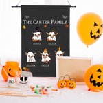 Personnalisé 1 - 8 Highland Cow Ghost Design Garden Flag with Name Halloween Yard Garden Decor Gift for Family