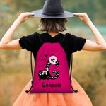 Sac à bonbons personnalisé avec initiale et nom pour Halloween Sorcière Citrouille Cadeau pour les enfants