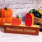 Personalisiertes Hölzerne-Kürbisse-Statue Holzblock-Set Haus Tisch Regal Deko Herbst Halloween Thanksgiving Geschenk für Familie Oma