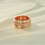 Henkilökohtainen pinottava Birthstone Ring Set of 3 kaiverrettu nimi syntymäpäivä joululahja naisille