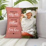 Personalized Photo Memorial Throw Pillow Cover with Name Sympathy Bereavement Gift for Loss of Loved One