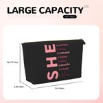 Personalized Self Care She Is Me Makeup Bag with Name and Positive Affirmations Birthday Inspirational Gift for Women Girls