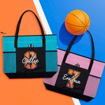 Personalised Basketball Football Large Tote Bag with Name Birthday Christmas Gift for Sports Lover