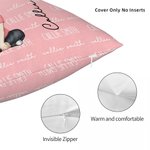 Personalised Cute Cartoon Character Birth Flower Throw Pillow Cover with Name Home Decor Birthday Christmas Gift for Boys Girls