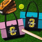 Personalised Basketball Football Large Tote Bag with Name Birthday Christmas Gift for Sports Lover