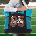 Personalised Basketball Football Large Tote Bag with Name Birthday Christmas Gift for Sports Lover
