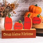 Personalisiertes Hölzerne-Kürbisse-Statue Holzblock-Set Haus Tisch Regal Deko Herbst Halloween Thanksgiving Geschenk für Familie Oma