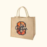 Personalised Football Basketball Softball Baseball Name Jute Tote Bag with Initial or Number Birthday Team Gift for Sports Lovers