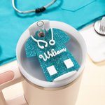 Personalized Glitter Name Plate Tag for 30oz 40oz Stanley Tumbler Cup Accessories Christmas Birthday Gift for Doctor Nurse