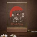 Gepersonaliseerde Smiley Kerstman Namen 7 Kleuren Veranderend LED Nachtlampje met Houten Voet Festival Home Decor Kerstcadeau voor Familie