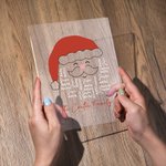 Gepersonaliseerde Smiley Kerstman Namen 7 Kleuren Veranderend LED Nachtlampje met Houten Voet Festival Home Decor Kerstcadeau voor Familie