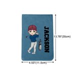 Personalized Cartoon Figure Portable Golf Scorecard Holder with Name Golf Accessories Birthday Gift for Golf Lover