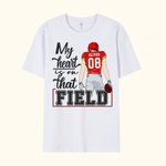 Personalised That's My Boy My Heart Is On That Field Football Theme T-shirt Sweatshirt with Number Name Birthday Team Game Day Gift for Football Mom