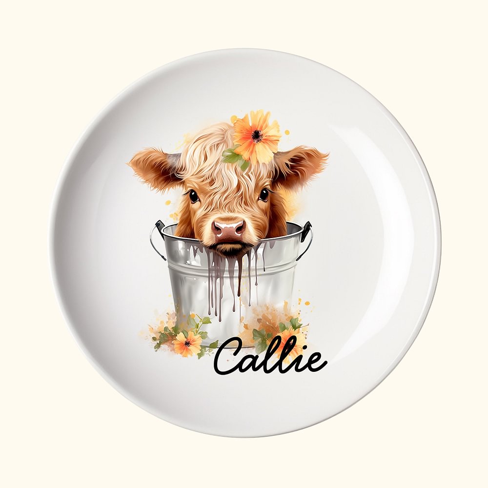 Vase à bijoux en céramique avec nom Cadeau de mariage et de douche pour les femmes qui aiment les vaches des Highlands