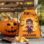 Personalized Funny Halloween Cartoon Character Drawstring Bag Halloween Gift for Boys Girls
