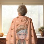 Personalized Cartoon Character Butterfly Name Blanket Christmas Birthday Gift for Grandma Mom
