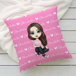 Personalizado lindo personaje de dibujos animados suave doble cara impresa funda de almohada con nombre decoración del hogar cumpleaños regalo de Navi