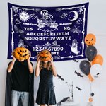 Personalized Halloween Couple Skull Ouija Board Pattern Tapestry with Name Home Decor Halloween Party Gift for Couple Family