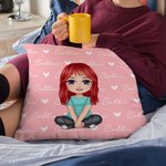 Personalizado lindo personaje de dibujos animados suave doble cara impresa funda de almohada con nombre decoración del hogar cumpleaños regalo de Navi