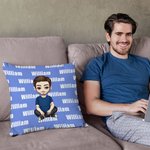 Personalizado lindo personaje de dibujos animados suave doble cara impresa funda de almohada con nombre decoración del hogar cumpleaños regalo de Navi