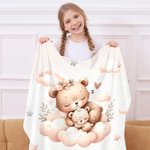 Personalizada Mamá y Bebé Perro Sika Venado Animales Manta Suave con Nombre Cumpleaños Decoración del Hogar Regalo para Mamá Niños Niñas