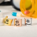 Personalized Birth Flower Stethoscope ID Tag with Engraved Name Nurses Week Graduation Thanks Gift for Doctor Nurse