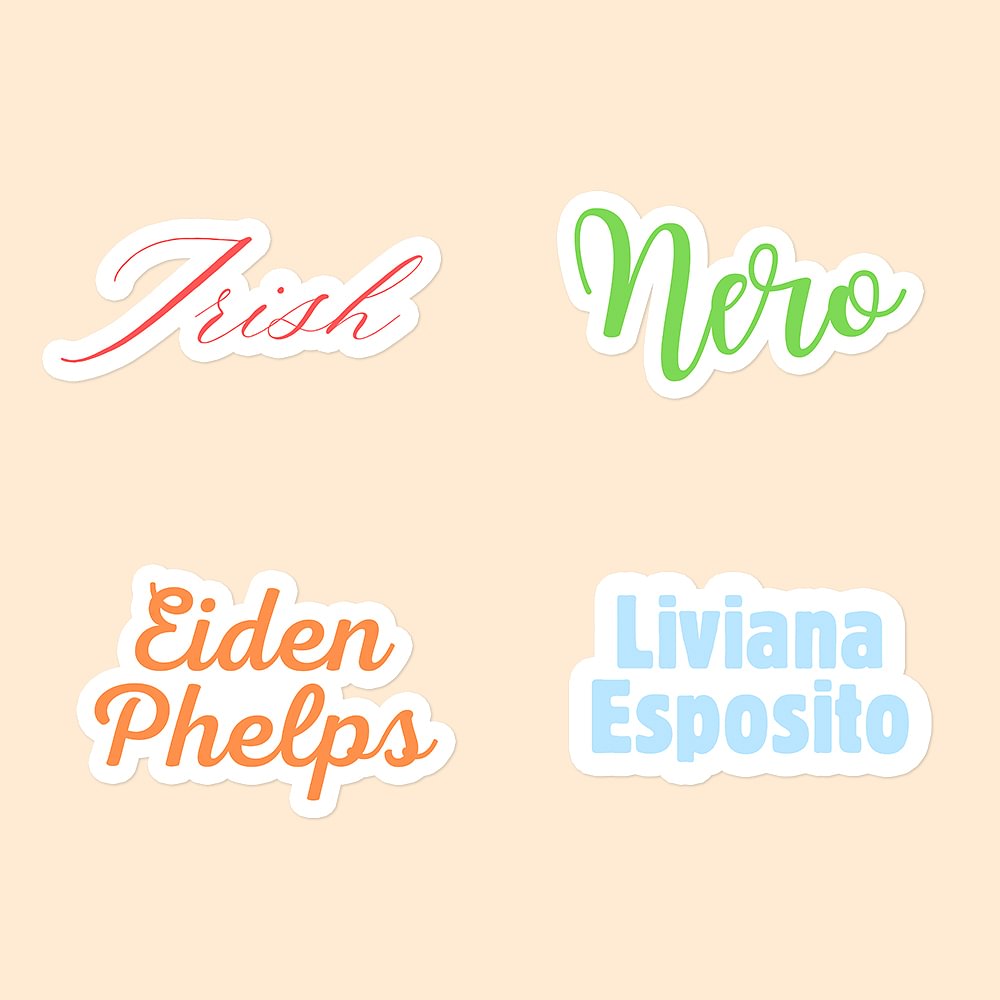 Autocollant Imperméable Personnalisé avec 2 Textes Étiquette pour Ordinateur Portable Bouteille d'Eau Cadeau pour Femmes Filles