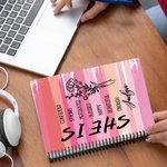 Personalized Self Care She Is Me Pink 120 Pages A5 Lined Spiral Notebook with Name and Birth Flower Birthday Affirmation Gift for Women Girls