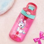 Personalized Fantasy Unicorn Theme 16oz Kid Name Water Bottle with Straw and Spill-Proof Lid Christmas Birthday Gift for Boys Girls