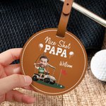 Henkilökohtainen Nice Shot Face Photo Kannettava nahkainen Golf Tee haltija nimellä ja vyönsolki Syntymäpäivä Urheilutarvikkeet Lahja Golf Loversille