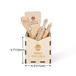 Personalised Wood Cooking Baking Tools with Name Set of 6 Kitchen Birthday Christmas Gift for Kids