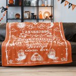 Personnalisé Sun Moon Skull Ouija Board Design Soft Throw Blanket with Name Gothic Style Home Decor Halloween Gift for Divination Enthusiasts (Cadeau 