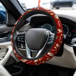 Personalised Multicolor Heart Flower Face Photo Anti-Slip Car Steering Wheel Cover with Name Car Accessories Birthday Gift for Car Owner