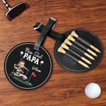 Henkilökohtainen Nice Shot Face Photo Kannettava nahkainen Golf Tee haltija nimellä ja vyönsolki Syntymäpäivä Urheilutarvikkeet Lahja Golf Loversille