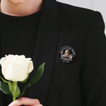 Personalized Wedding Funeral Memorial Photo Button Pin Badge with Name Year and Text In Remembrance Sympathy Gift for Loss of Loved One