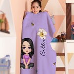 Personalizzato personaggio dei cartoni animati Farfalla Multicolore Morbida coperta accogliente con nome e fiore di nascita Home Decor Regalo di compl