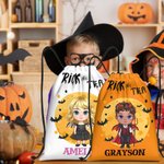 Personalized Funny Halloween Cartoon Character Drawstring Bag Halloween Gift for Boys Girls