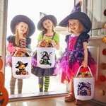 Personalized Watercolour Pumpkin Wizard Animal Reusable Sweets Basket with Name Halloween Trick or Treat Activity Gift for Boys Girls