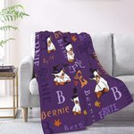 Personnalisé Highland Cow Ghost Wizard Hat Design Soft Throw Blanket with Name Home Decor Halloween Gift for Kids