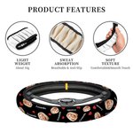 Personalised Multicolor Heart Flower Face Photo Anti-Slip Car Steering Wheel Cover with Name Car Accessories Birthday Gift for Car Owner