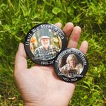 Personalized Wedding Funeral Memorial Photo Button Pin Badge with Name Year and Text In Remembrance Sympathy Gift for Loss of Loved One