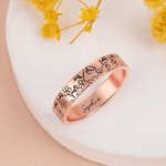 Henkilökohtainen Dainty syntymä kukka rengas kaiverrettu nimi syntymäpäivä joulu korut lahja naisille