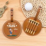 Henkilökohtainen Nice Shot Face Photo Kannettava nahkainen Golf Tee haltija nimellä ja vyönsolki Syntymäpäivä Urheilutarvikkeet Lahja Golf Loversille
