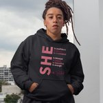 Personalized Self Care She Is Me T-shirt Sweatshirt Hoodie with Name and Inspirational Quotes Birthday Affirmation Gift for Women Girls