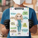 Personalized Cartoon I Trust Myself Daily Affirmations Hanging Clipboard with Name Appreciation Birthday Gift for Nurse Doctor Medical Student