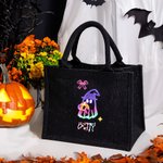 Calabaza de Halloween personalizada Fantasma de neón Bolsa de asas con nombre Truco o trato Regalo para niños Niñas