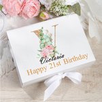 Gepersonaliseerde geschenkdoos met deksel en lint Leeg om je eigen geschenken te maken