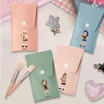 Personalised Y2K Style Cartoon Character Leather Makeup Brush Bag with Name 8 Pcs Makeup Brushes Travel Essentials Birthday Gift for Girls Women